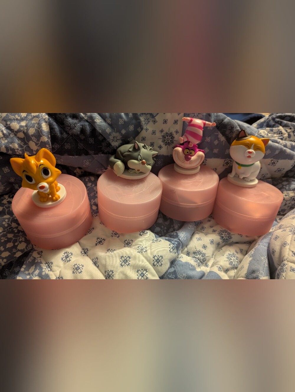 4 Culturefly Disney Cats -3 Inch Figures: Cheshire, Oliver,Lucifer,Mochi